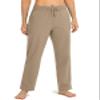 SANTINY Women's Cotton Sweatpants Yoga Lounge Casual Pants Open Bottom Sweat Pants for Women with Pockets (Light Brown_3XL) view 2