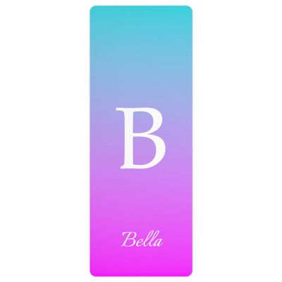 Custom Name Yoga Mat,Personalized Travel Yoga Exercise Mat,Non Slip,Perfect for Kids & Adults,Gradient Color B Series Style 9