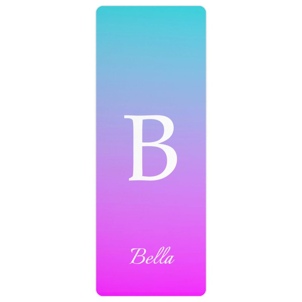Custom Name Yoga Mat,Personalized Travel Yoga Exercise Mat,Non Slip,Perfect for Kids & Adults,Gradient Color B Series Style 9