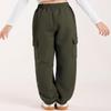 Hvididan Cargo Pants Joggers for Teen Girls, Quick Dry Casual Kids Girls Hiking Parachute Pants Slim Fit with Pockets and Drawstring, Lightweight High Waisted Trousers, Army Green Size 11-12 Years view 3
