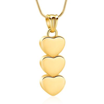 AIWENXI Three Love Hearts Cremation Jewelry Urns Necklaces for Ashes Stainless Steel Keepsakes Gifts Lover Ash Pendant Jewelry for Men Women