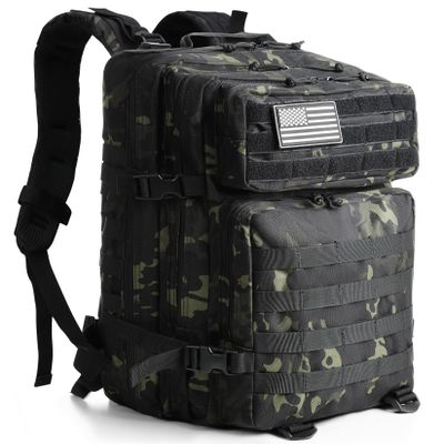 Saboos Military Tactical Backpack for Men 45L Molle Army 3 Days Assault Pack Bug Out Bag Water Resistant
