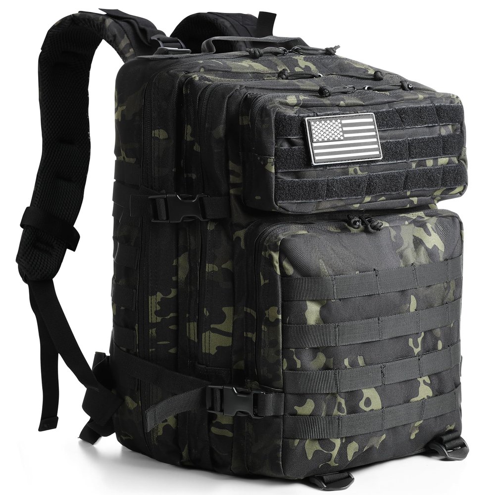 Saboos Military Tactical Backpack for Men 45L Molle Army 3 Days Assault Pack Bug Out Bag Water Resistant