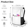 FunnyStar Heart ECG Print Drawstring Backpack Waterproof Sackpack Sports Gym String Bag with Shoes Compartment view 2