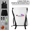 FunnyStar Heart ECG Print Drawstring Backpack Waterproof Sackpack Sports Gym String Bag with Shoes Compartment view 3