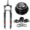 BUCKLOS 26inch MTB QR Crown Suspesion Fork & 44-56mm Black Headset & 11PCS Aluminium Alloy Spacers Black view 1