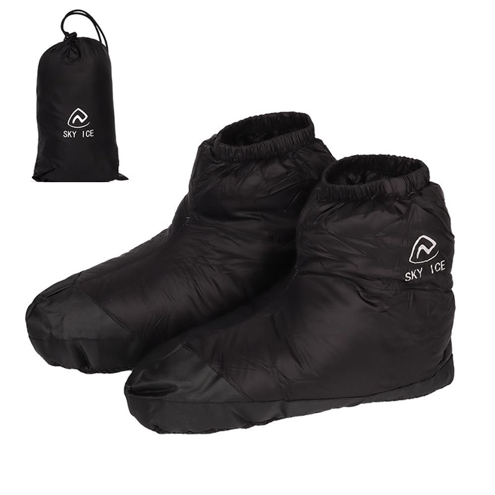 FAPAO Down Slipper Boots Lightweight Down Socks Stuffed Booties Down Feet Covers