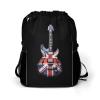FunnyStar Vintage Guitar British Jack Union Flag Drawstring Backpack Waterproof Sackpack Sports Gym String Bag with Shoes Compartment view 1
