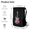 FunnyStar Vintage Guitar British Jack Union Flag Drawstring Backpack Waterproof Sackpack Sports Gym String Bag with Shoes Compartment view 2