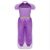 Alvivi Women's Arabian Princess Costume Belly Dance Fancy Dress One Piece Outfit Silk Fairy Jumpsuit Purple 4X-Large view 4