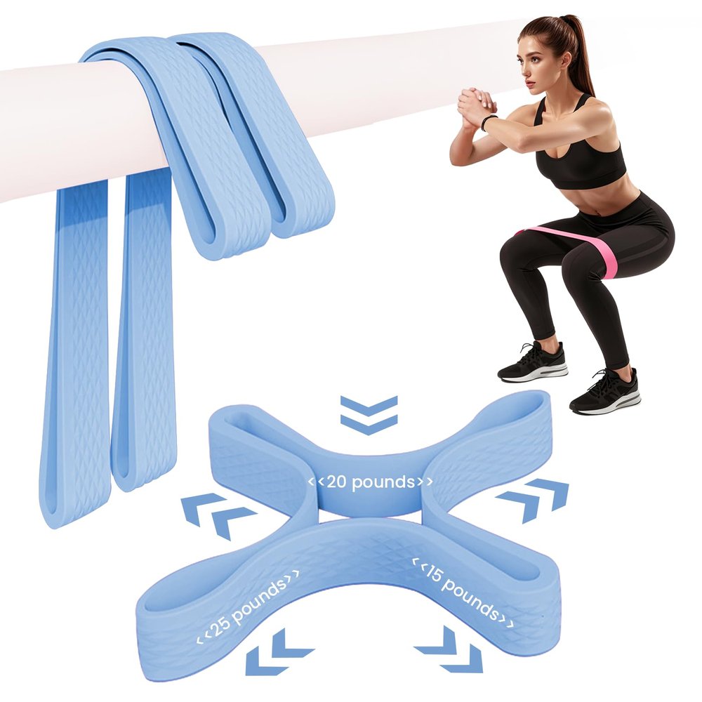 Multiple Resistance Bands Variable Pound 2PCS,2024 New Patent Exercise Bands Different Positions Have Different Resistance High Elasticity Blue B002