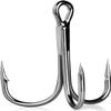 Natufish Fishing Treble Hooks 25Pcs Triple Hook Silver/High Carbon Steel/Sharp Barbed for Link Split Rings on Hard Lures Freshwater Saltwater(Size 14#) view 1