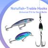 Natufish Fishing Treble Hooks 25Pcs Triple Hook Silver/High Carbon Steel/Sharp Barbed for Link Split Rings on Hard Lures Freshwater Saltwater(Size 14#) view 4
