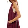 Women's Corduroy Overall Dress Round Neck Sleeveless A Line Skirtall Jumper Mini Dress Pinafore with Pockets view 3