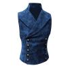 XUNRYAN Mens Medieval Renaissance Vest Pirate Gothic Halloween Costume Victorian Jackets Sleeveless Jacquard Suede Waistcoat view 1