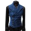 XUNRYAN Mens Medieval Renaissance Vest Pirate Gothic Halloween Costume Victorian Jackets Sleeveless Jacquard Suede Waistcoat view 2