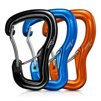 Travel Bird Heavy Duty Carabiner Clip Hook 8KN (1763 lbs), 3 PCS Ultra-Light Aluminum Caribeaners with Double Door D Ring Shape, for Hammock, Camping, Hiking, Backpacking, Dog Leash, Keychain Clip