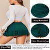 Avidlove Y2k Pleated Mini Skirt Drawstring Tennis Skirts Ruffle Flowy Skirts Green, L view 4