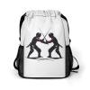 Cool Fencing Sports Drawstring Backpack Waterproof Sackpack Sports Gym String Bag with Shoes Compartment view 1