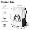 Cool Fencing Sports Drawstring Backpack Waterproof Sackpack Sports Gym String Bag with Shoes Compartment view 2
