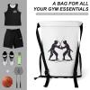 Cool Fencing Sports Drawstring Backpack Waterproof Sackpack Sports Gym String Bag with Shoes Compartment view 3