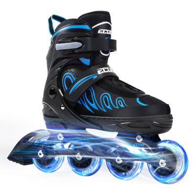 ECOO Inline Skates for Girls and Boys Ages 5-8 8-12 Light up Wheels, Adjustable Size Roller Skates Blades Kids Adult Women Outdoor