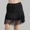 Women's Y2k Lace Half Slip Skirt Fairy Mesh Floral Low Waist Pleated Skirt Layered Flowy Short Skirts Underskirt (Black, L) view 2