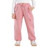 Hvididan Cargo Pants Joggers for Girls, Quick Dry Casual Kids Girls Hiking Climbing Pants Slim Fit with Pockets and Drawstring, Lightweight High Waisted Trousers, Pink Size 9-10 Years view 1