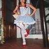 Aonoapll Women Dorothy Dress Costume Gingham Lace Hem Mini Dress Halloween Cosplay Blue Plaid Fairytale Dress(Corset Blue,Medium) view 2