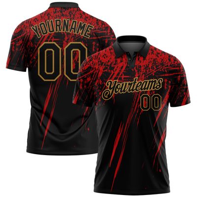 Design Your Own Golf Polo Shirts Black and Red, Custom Artistic Tennis Bowling Shirts, Personalized Team Jerseys with Printed Name Number Logo for Women Men Youth