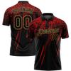 Design Your Own Golf Polo Shirts Black and Red, Custom Artistic Tennis Bowling Shirts, Personalized Team Jerseys with Printed Name Number Logo for Women Men Youth view 1