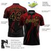 Design Your Own Golf Polo Shirts Black and Red, Custom Artistic Tennis Bowling Shirts, Personalized Team Jerseys with Printed Name Number Logo for Women Men Youth view 3