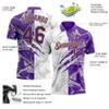 Custom Purple Polo Shirts for Women Men, Scratches Style Golf Tennis Bowling Short Sleeve Shirts for Adults Youth, Personalized Team Jersey Pullover Sports Uniform with Name Logo Printed, Unisex view 3