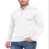 MoFiz Lightweight Men's Long Sleeve Polo Shirts Quarter Zipper Pullover Men's Polo Shirts Quick Dry Rash Guard Outdoor Hiking Mens Long Sleeve Shirts Casual White M view 3