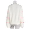 Women's Cute Heart Embroidery Pullover Sweater Crewneck Long Sleeve Drop Shoulder Cropped Knit Tops Y2K Loose Graphic Valentines Day Sweaters, M, Medium B Brown view 4