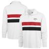 47 Men's White Atlanta Falcons Sundays Clubhouse Knox Thames Long Sleeve Rugby Polo view 1