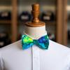 MACBANA Colorful Fun Pattern Pre-Tied Bow Tie Mens Floral Space Adjustable Bowtie P Green Blue Yellow view 2