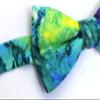 MACBANA Colorful Fun Pattern Pre-Tied Bow Tie Mens Floral Space Adjustable Bowtie P Green Blue Yellow view 4