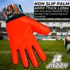 Jazzy Sports Soccer Goalie Gloves for Kids, Youth Goalkeeper Gloves Anti Slip 4mm Latex Palm with Strong Grip Double Wrist Protection (Orange, Size 5 Suitable for 9-12 Years) view 2