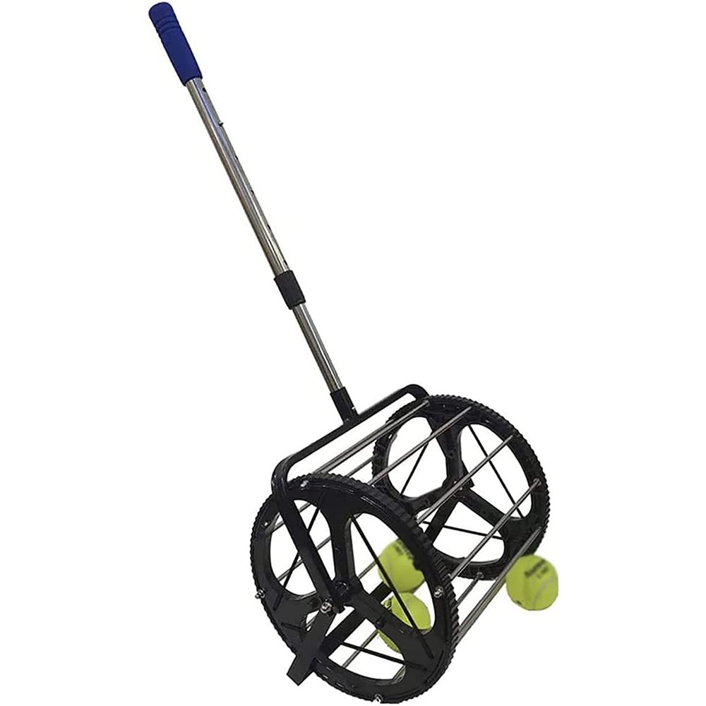 YXCUSAM Tennis Ball Collector, Rolling Telescopic Tennis Ball Collector with Adjustable Tripod Base for Tennis Training Courts