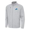 Antigua Men's Heather Gray Detroit Lions Hold-Up Tri-Blend Full-Zip Jacket view 1