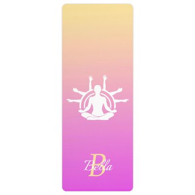 Custom Name Yoga Mat,Personalized Travel Yoga Exercise Mat,Non Slip,Perfect for Kids & Adults,Gradient Color A Series Style 2