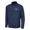 Antigua Men's Heather Navy Denver Broncos Hold-Up Tri-Blend Full-Zip Jacket view 1