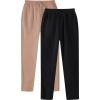 2 Pack Men's Yoga Sweatpants Athletic Lounge Fleece Trousers Casual Jersey Straight Baggy Pants with Pockets view 2