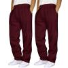 2 Pack Men's Yoga Sweatpants Athletic Lounge Fleece Trousers Casual Jersey Straight Baggy Pants with Pockets view 1