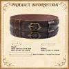 PEKVU Medieval Viking Wide Belt Faux Leather Armor Knight Corset Belt for LARP Christmas Gifts Costume (Black-A) view 2