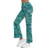 Yfduk Flare Leggings for Womens Green Fish Scale Cargo Leggings High Waist Workout Yoga Cargo Pants Halloween Costume Tights view 2