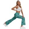 Yfduk Flare Leggings for Womens Green Fish Scale Cargo Leggings High Waist Workout Yoga Cargo Pants Halloween Costume Tights view 4