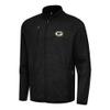 Antigua Men's Heather Black Green Bay Packers Hold-Up Tri-Blend Full-Zip Jacket view 1