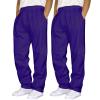2 Pack Men's Yoga Sweatpants Athletic Lounge Fleece Trousers Casual Jersey Straight Baggy Pants with Pockets view 1
